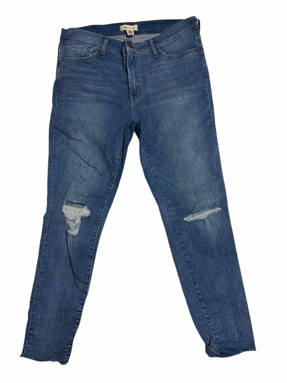 Madewell Women's Skinny Ripped Jeans - Medium Blue